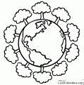 coloriage ecologie environnement terre arbre 45