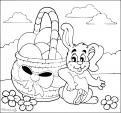 coloriage Oeuf surprise et Lapin de Paques 11
