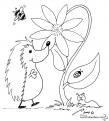 coloriage herisson coccinelle abeille fleur 35