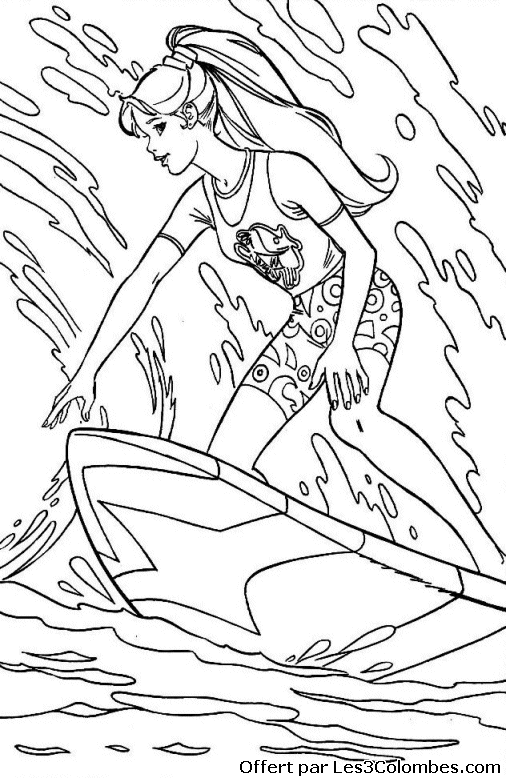 coloriage barbie vacance 81