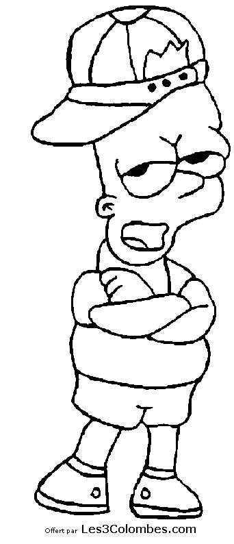 coloriage Bart Simpson rap 25