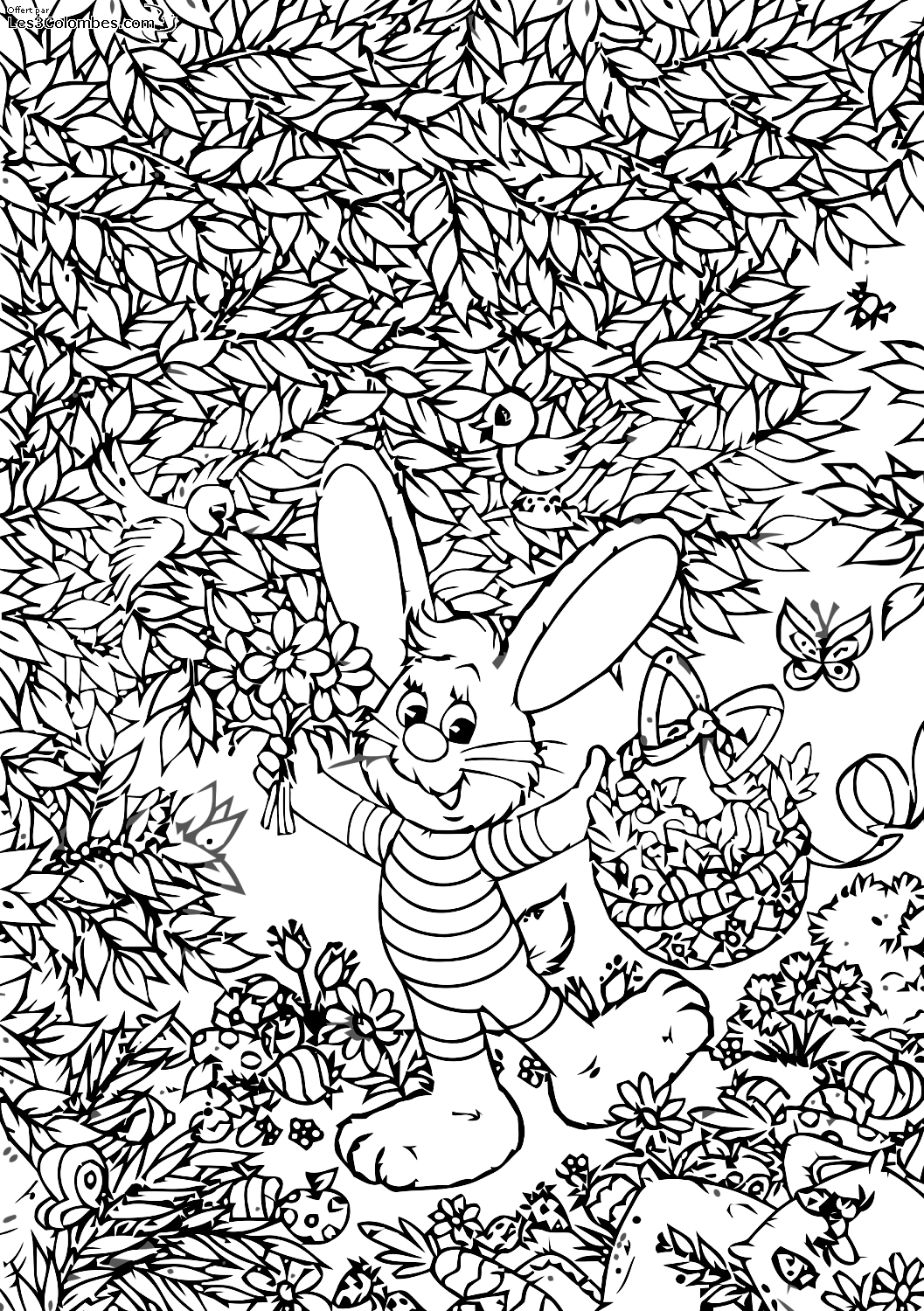 coloriage Lapin de Paques 4