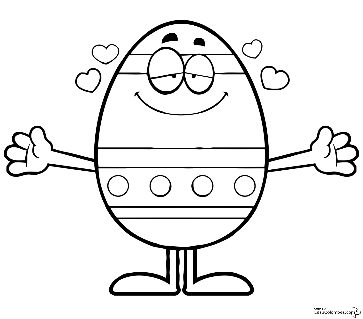 coloriage bonhomme Oeuf et cartoon de Paques 10