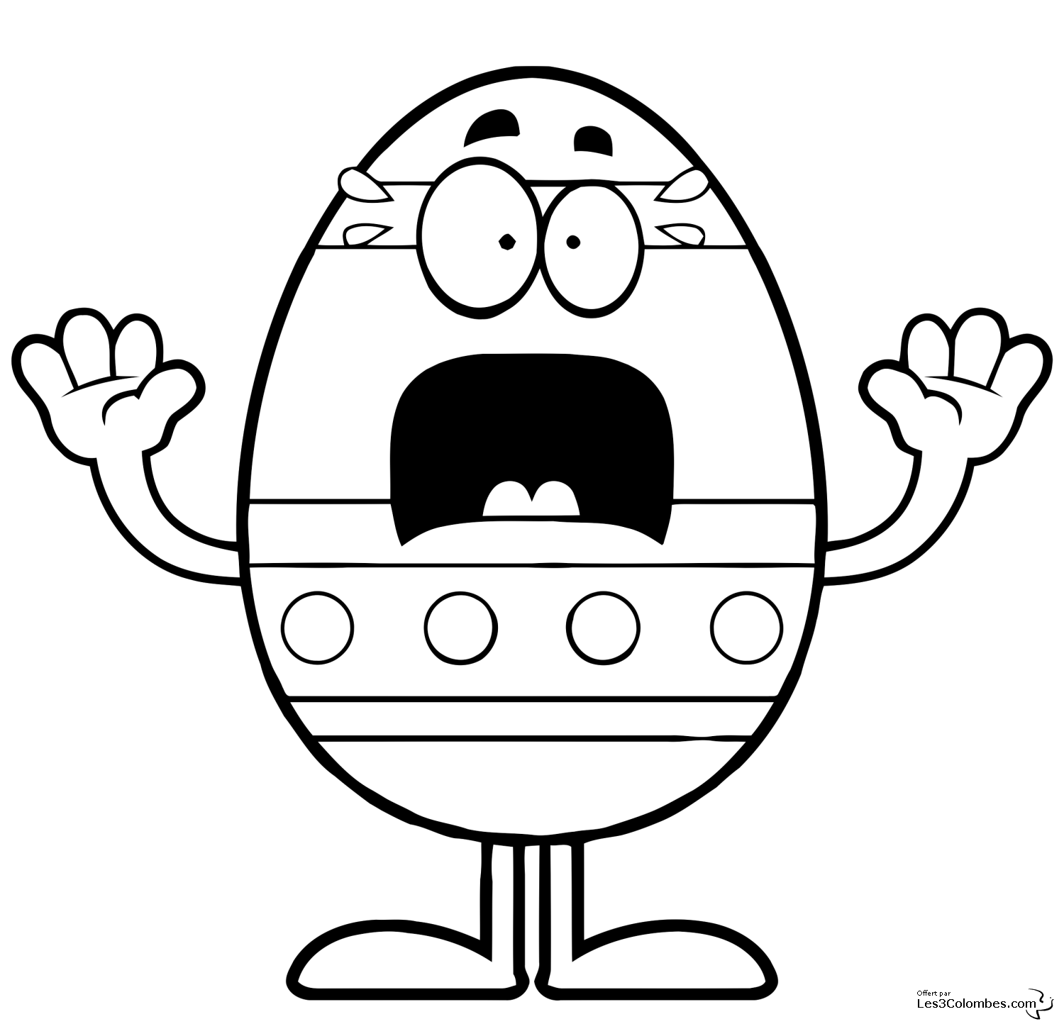 coloriage bonhomme Oeuf et cartoon de Paques 11
