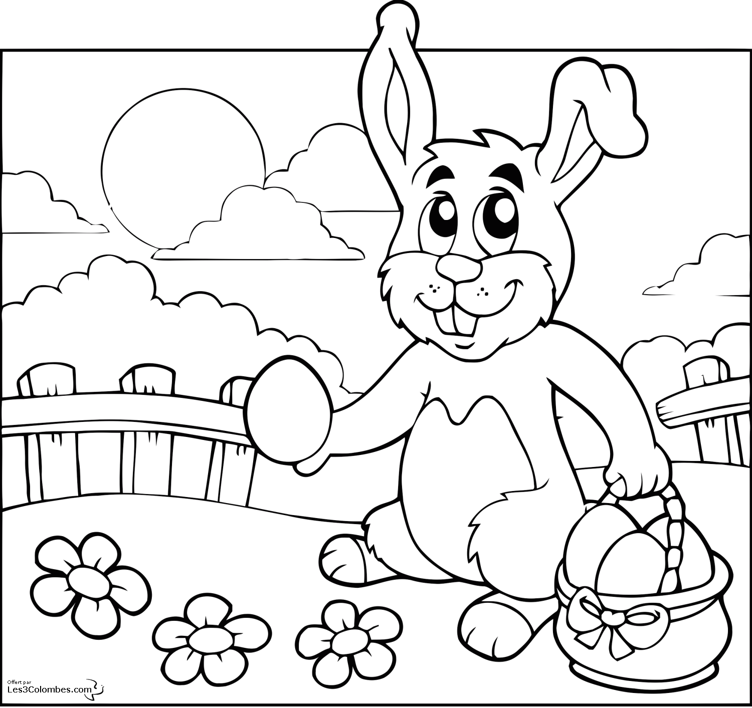 coloriage chasse au Oeuf de Paques 16