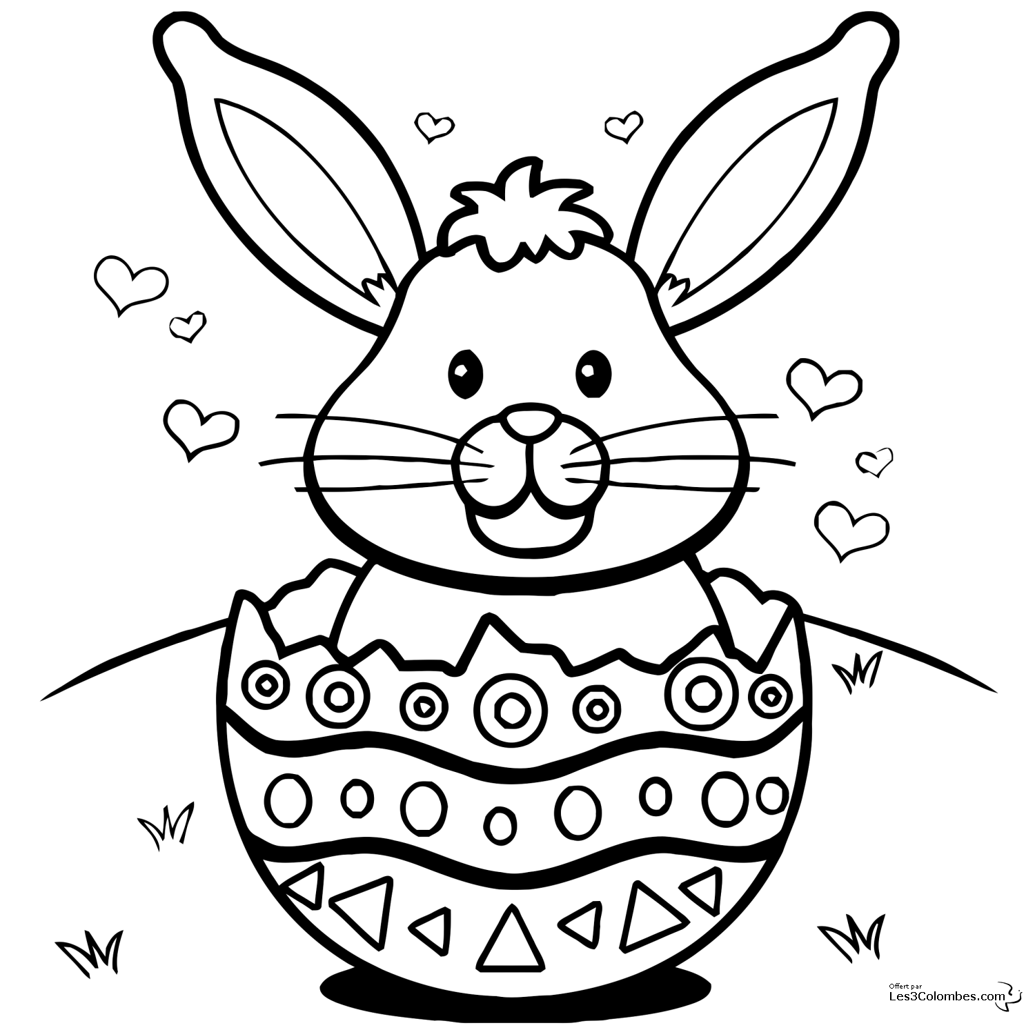 coloriage Lapin mignon de Paques 29