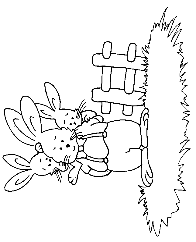 coloriage lapin 14